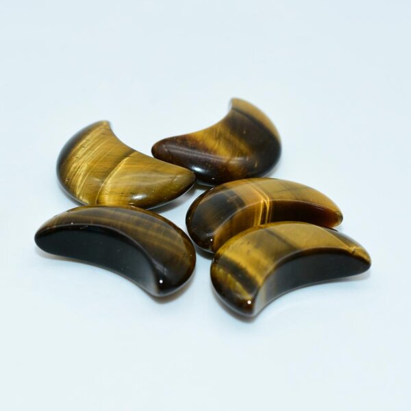 Tiger Eye Moon Shaped Crystals – Golden Brown Crescent Trio