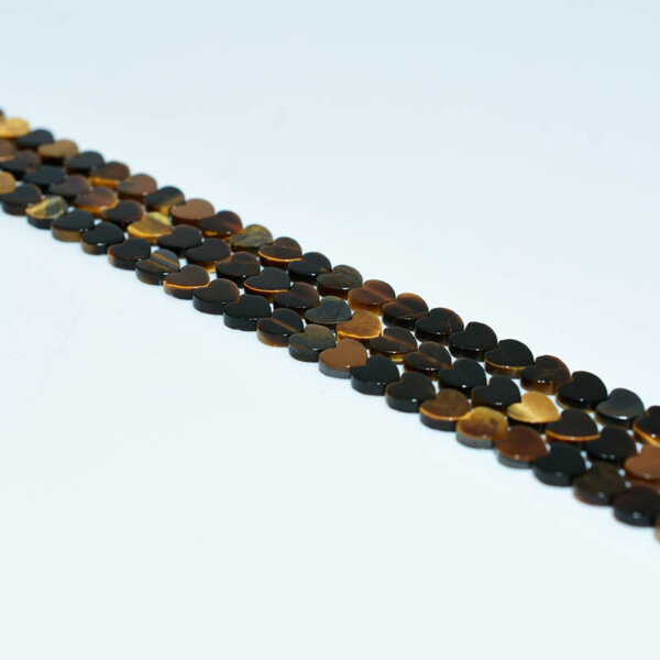 tiger eye heart shaped beads