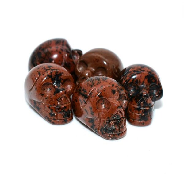 Red Obsidian Skull Crystals – 1 Inch Hand-Carved Protection Stones