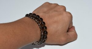 smoky quartz bracelet on hand