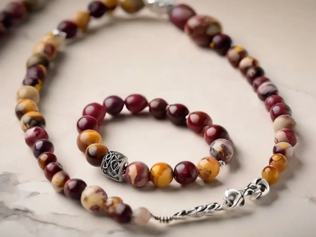 Handcrafted bracelet combining silver and gemstone to express Mookaite Jasper meaning