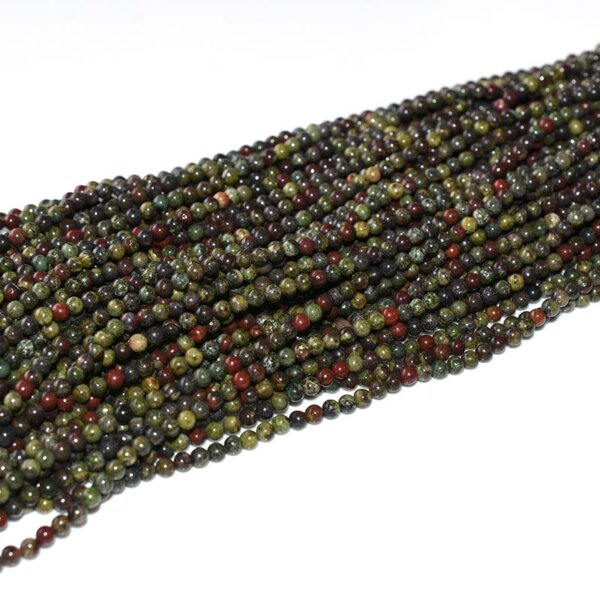 dragon blood jasper 3mm round stone beads strand