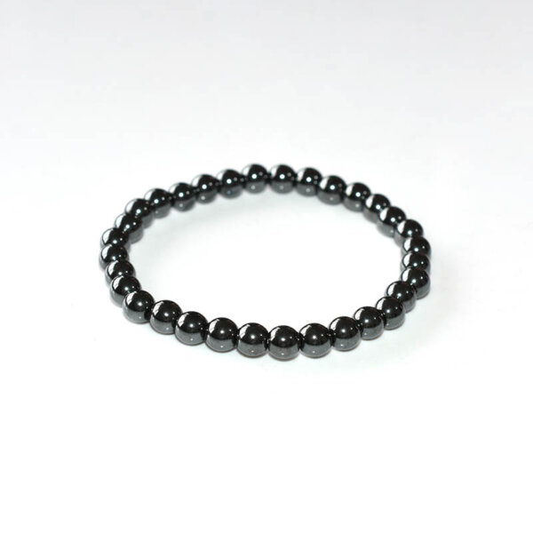 Hematite Bracelet showcasing medium-sized beads in a minimal loop