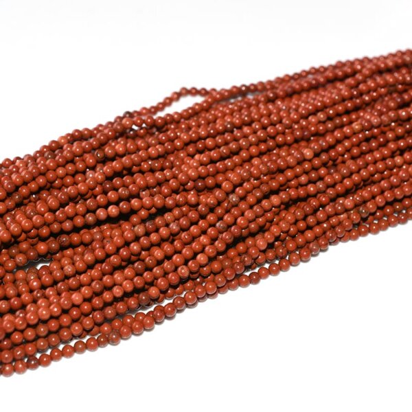 red jasper 3mm round stone beads strand