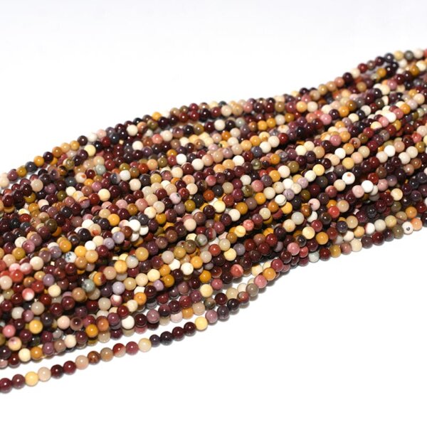 mookaite jasper 3mm round stone beads strand