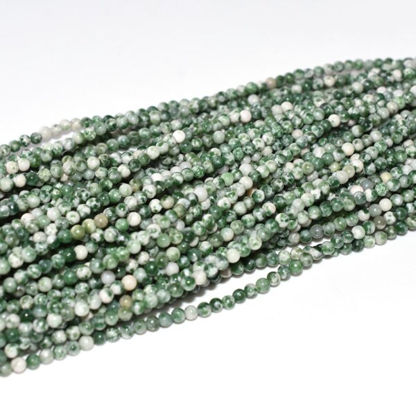 green dot stone 3mm round stone beads strand