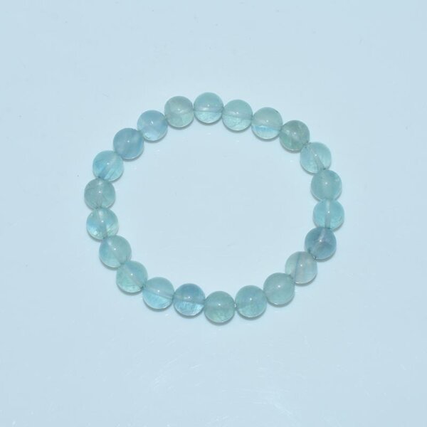 Single Blue Fluorite Bracelet laid flat in circular shape