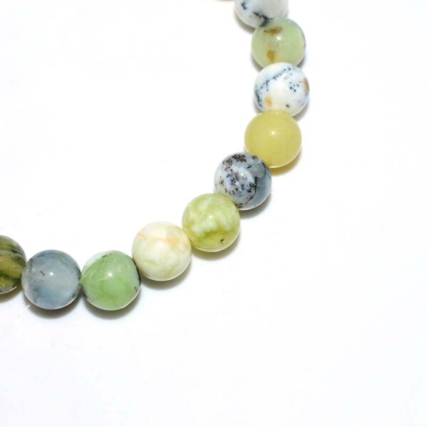 Close-up of Green Opal Bracelet showing unique stone textures