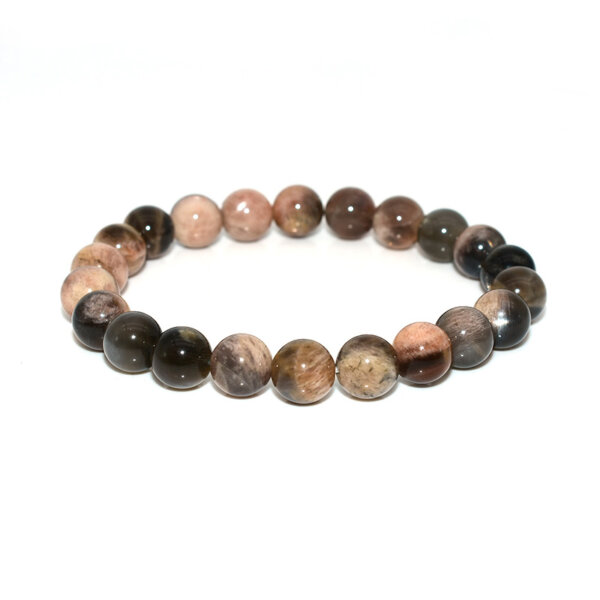 Elegant Black Sunstone Bracelet in simple circular layout