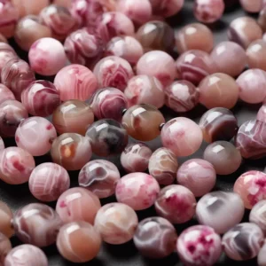 Pink Flower Agate Meaning beads for jewelry making and heart chakra healing