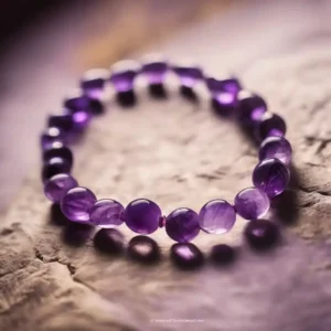 Amethyst Bracelet Meaning represented by polished purple crystal bracelet