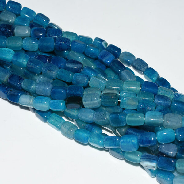 Blue Agate Beads On White Ground
