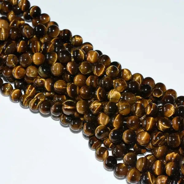 10mm Authentic Tiger Eye Beads with natural golden chatoyancy