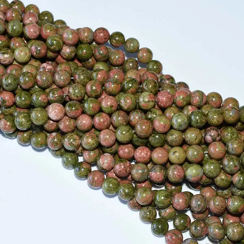 10mm Unakite Beads strands, bold and statement style