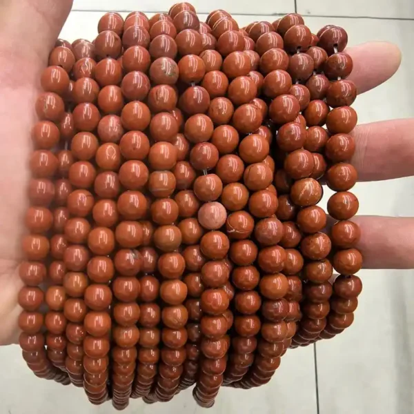 Red Jasper Stone Beads strands in rich earthy red tones, natural jasper beads for jewelry designers