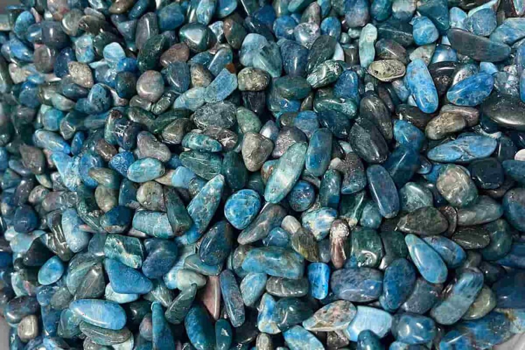 Apatite stone meaning – natural blue apatite tumbled stones for healing, energy balance, and crystal therapy