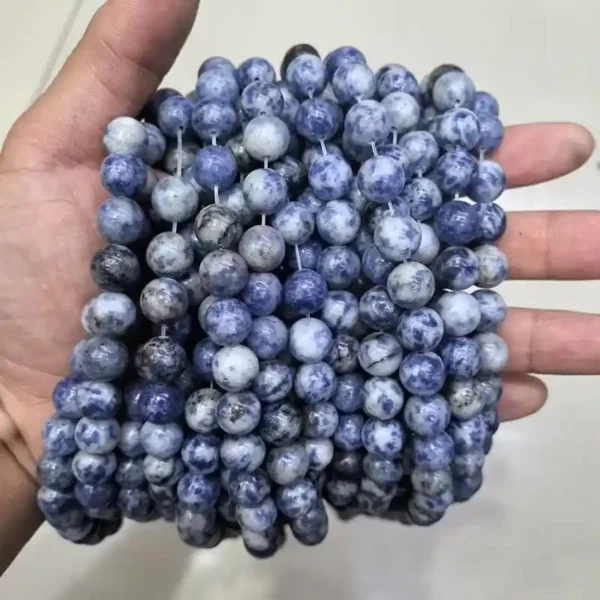 12mm Sodalite Beads in hand – large round gemstone beads for bold jewelry designs