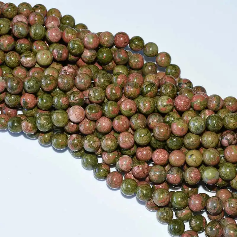 12mm Unakite Beads strands, large beads with vivid colors