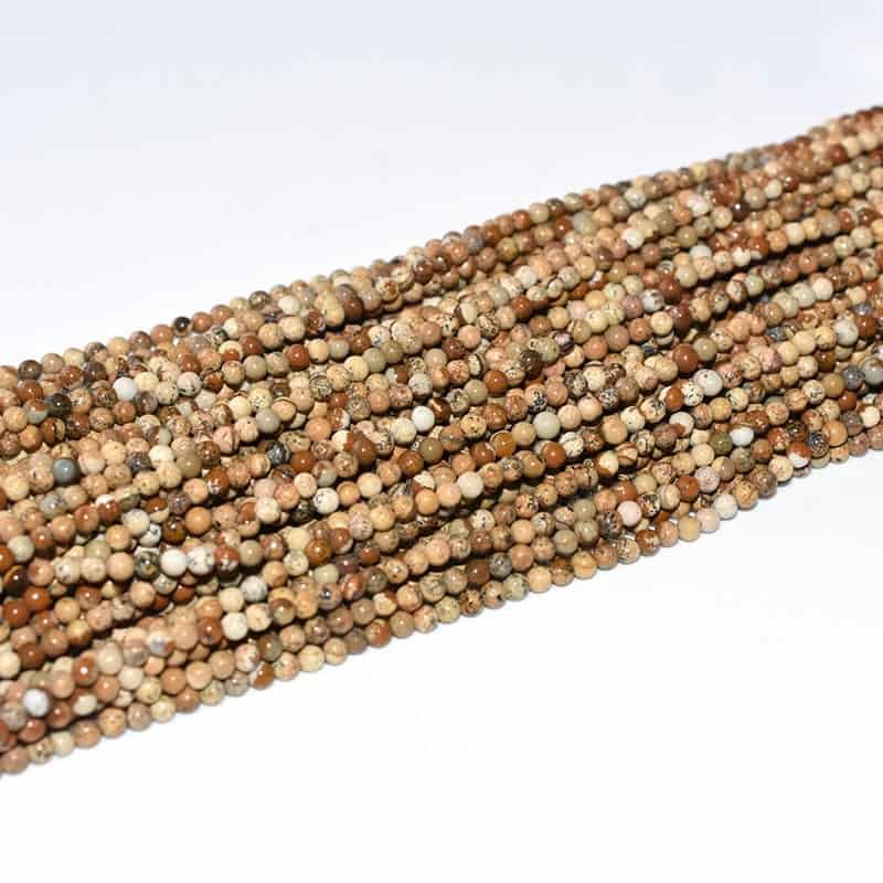 Picture Jasper 3mm Beads Wholesale Price