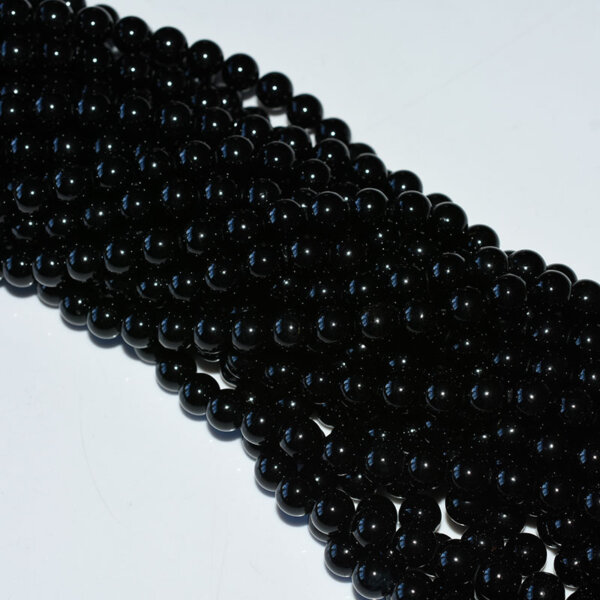 8mm Genuine Black Tourmaline Beads main image for jewelry making