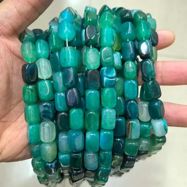 Dark Green Agate Beads