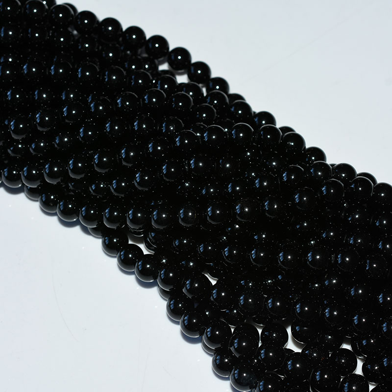 8mm Genuine Black Tourmaline Beads main image for jewelry making