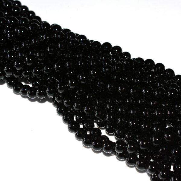 8mm Black Glass Beads main image