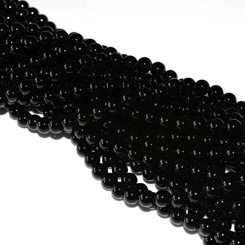 8mm Black Glass Beads main image