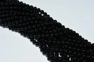 Genuine Black Tourmaline Beads bundle close-up for jewelry making