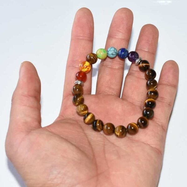Tiger Eye Chakra Bracelet stacked double style for balance and energy flow