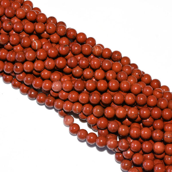 Red Jasper Stone Beads natural gemstone strands in round shape, perfect for jewelry making and energy healing