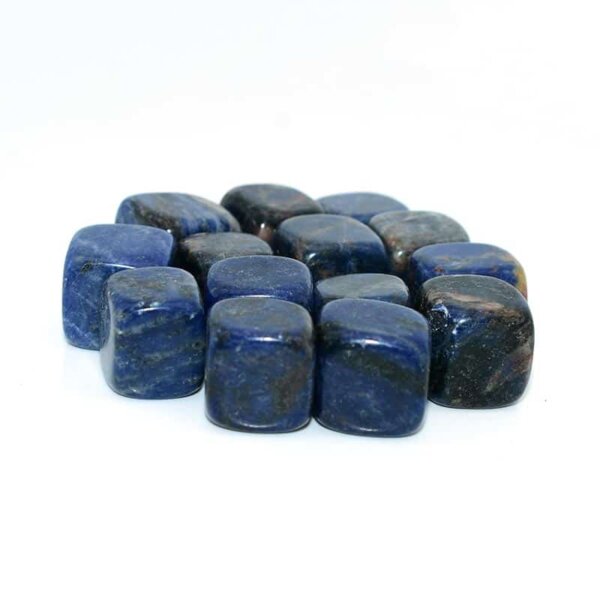 Smooth Sodalite Cube stones with natural white veins