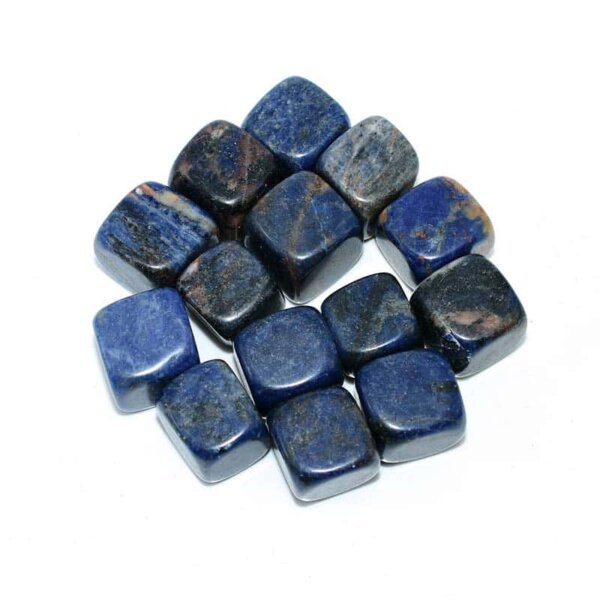 Cluster of Sodalite Cube stones arranged in rows