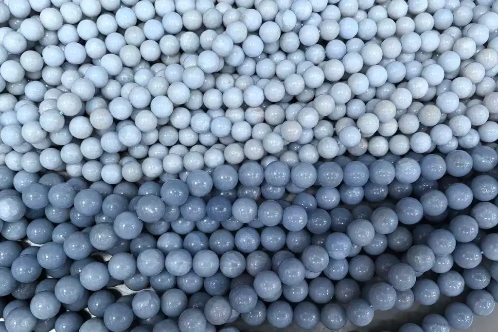 Angelite Stone Meaning – Round Angelite beads used in jewelry making