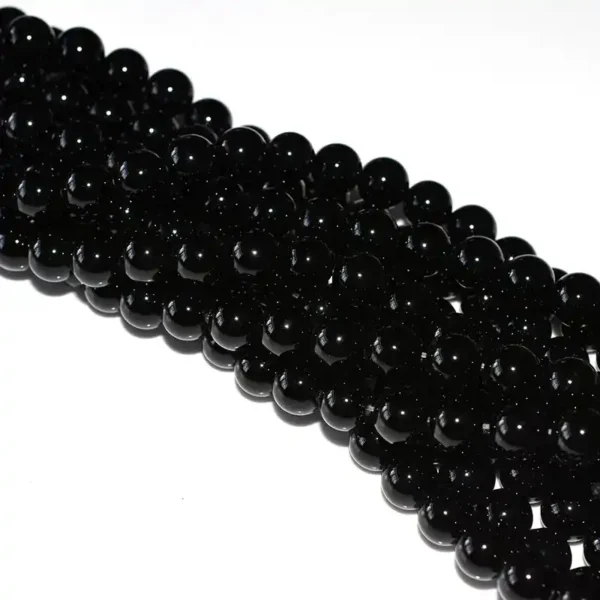 10mm Black Glass Beads round beads