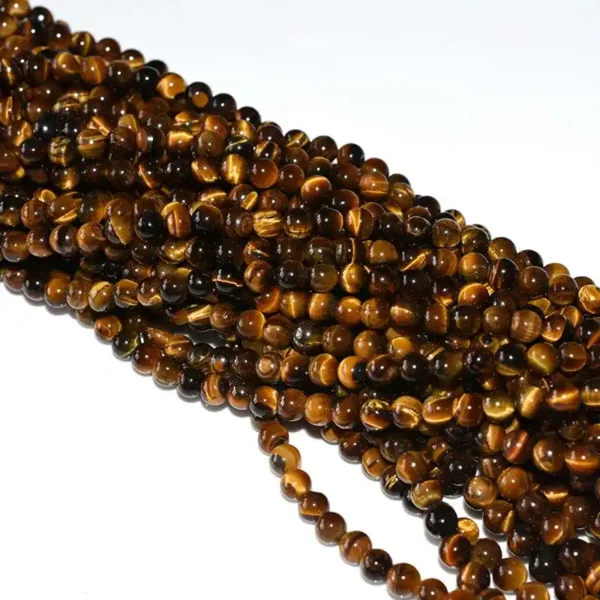 4mm Authentic Tiger Eye Beads small round crystals