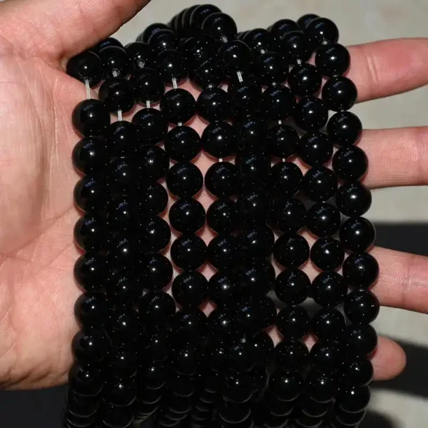 12mm Black Glass Beads for jewelry making