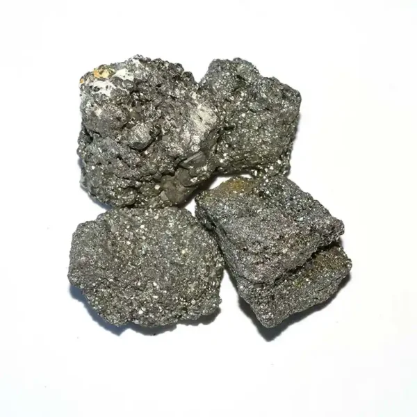 Pyrite raw crystal cluster with golden metallic shine, rough surface