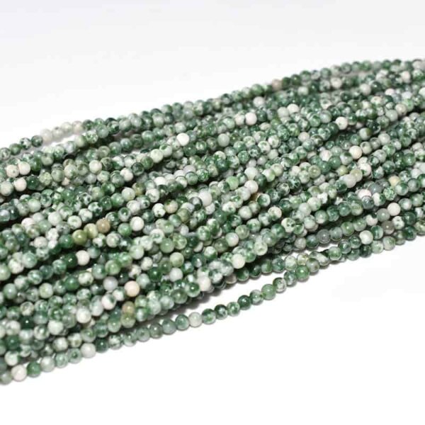 Green Spot Jasper 3mm Beads Wholesale Price