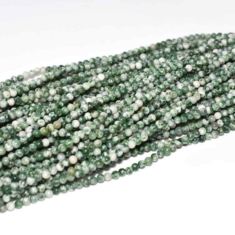 Green Spot Jasper 3mm Beads Wholesale Price
