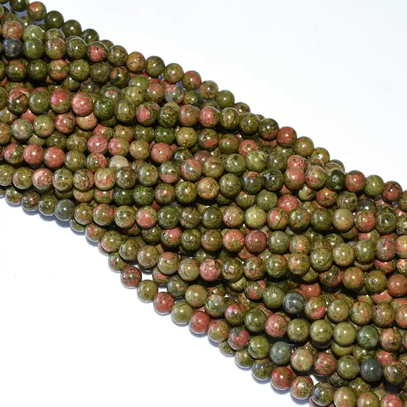 8mm Unakite Beads strands, popular jewelry-making size