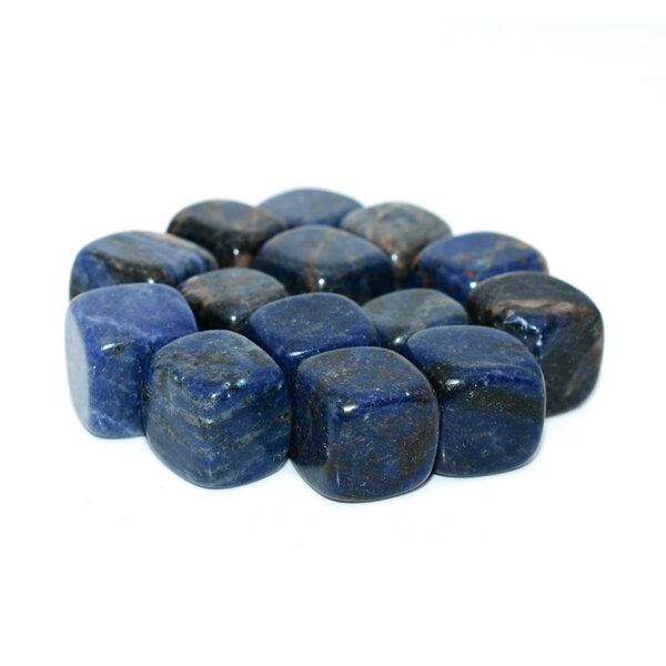 Natural Sodalite Cube stones displayed together