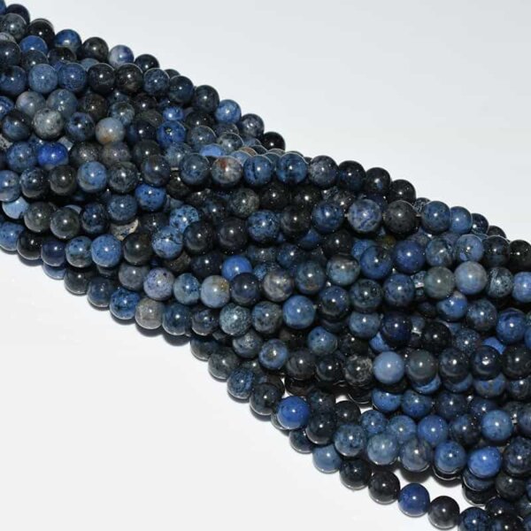 10mm Dumortierite Beads wholesale strands featuring vivid blue hues and high-quality craftsmanship