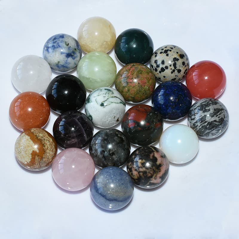 Mixed Gemstone Balls 20mm — Colorful mixed gemstone balls, 20mm size, polished healing crystals.