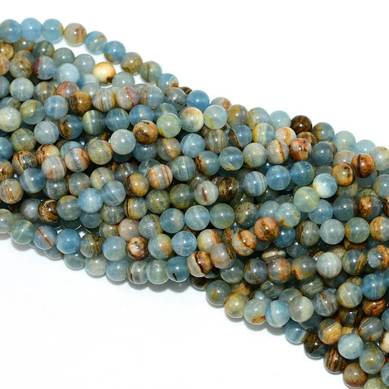 High-quality Blue Calcite Beads ideal for jewelry making and crystal designs