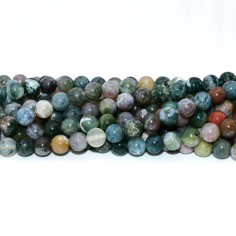 Indian Agate Beads detail photo highlighting natural texture and Fancy Agate banding