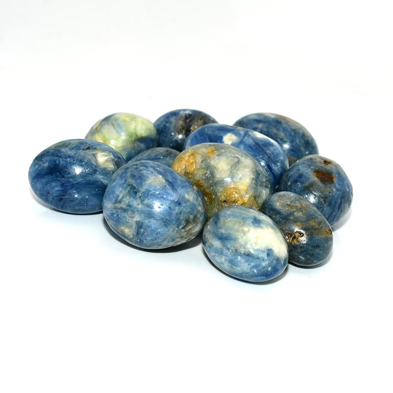 Right angle details of Kyanite Tumbled polished stones
