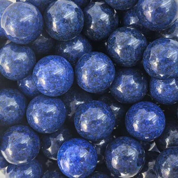 Lapis 20mm Gemstone Balls — Lapis Lazuli gemstone balls, 20mm deep blue polished healing stones.