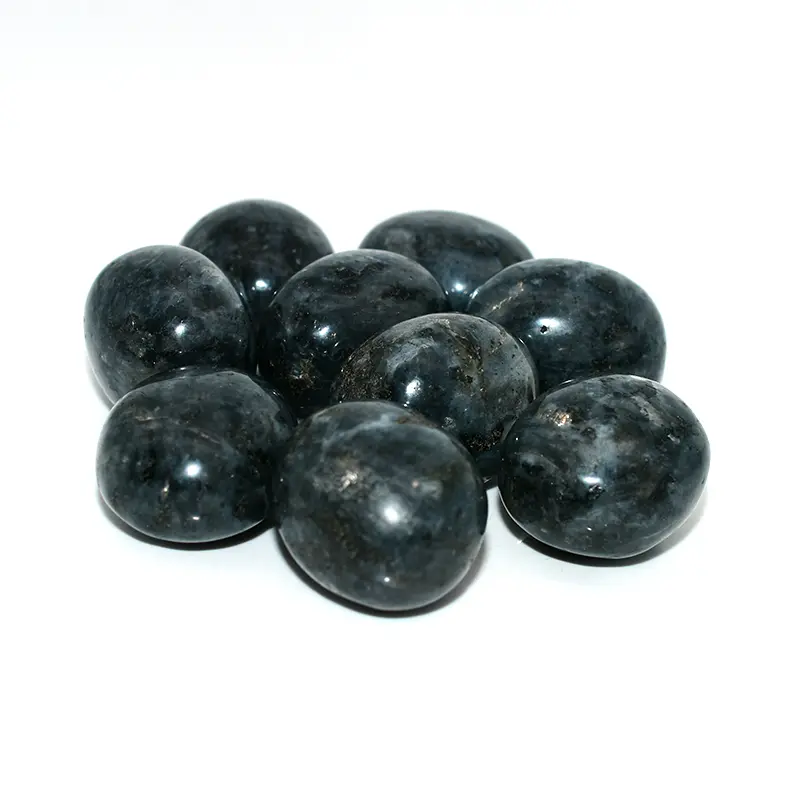 Larvikite Tumbled Stone back details displaying natural shimmer