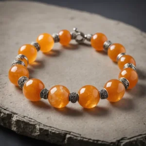 Orange Calcite bracelet for healing energy and positivity | Orange Calcite Meaning crystal jewelry